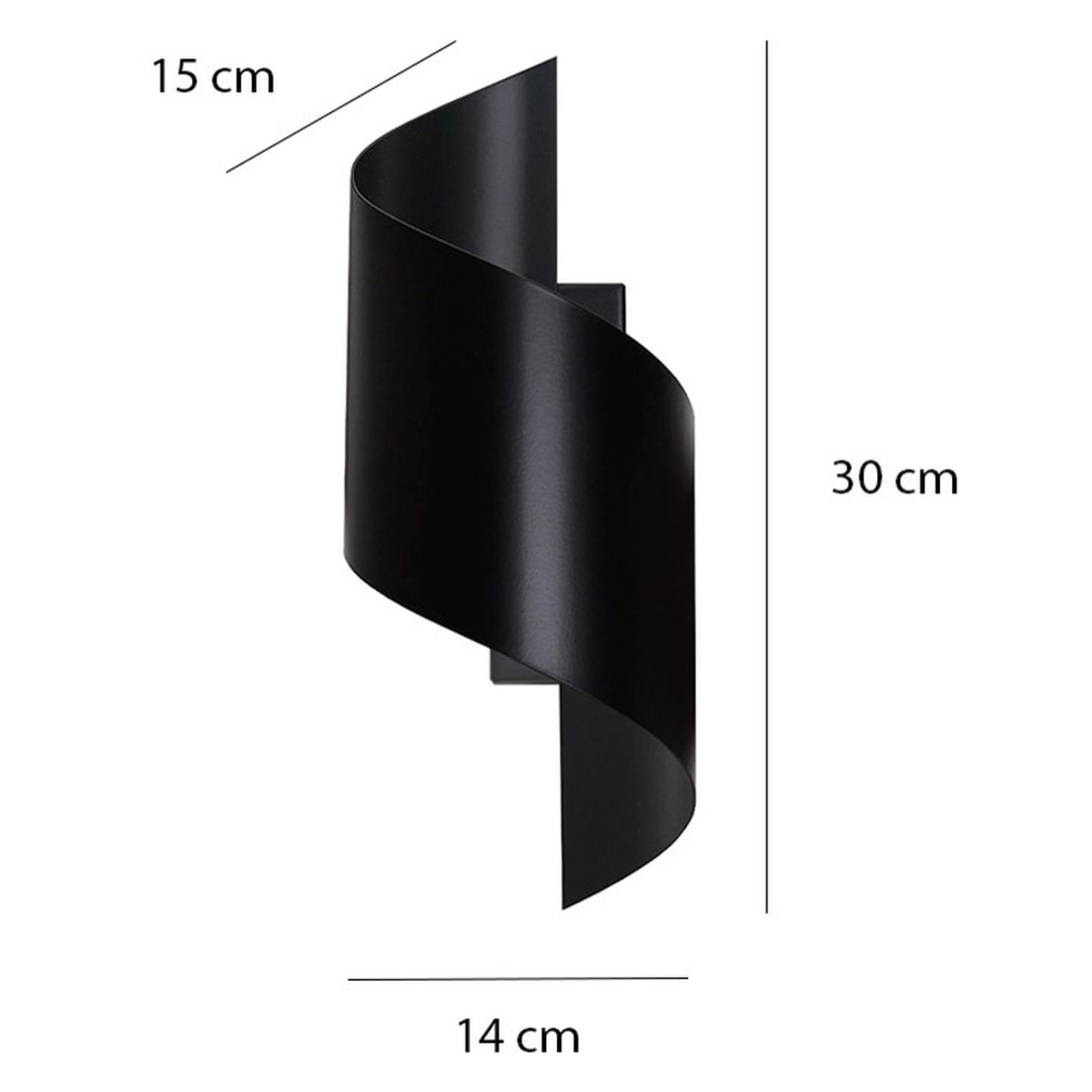 Lampada a parete Spiner in acciaio nero opaco