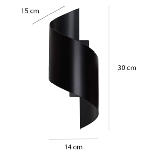 Lampada a parete Spiner in acciaio nero opaco