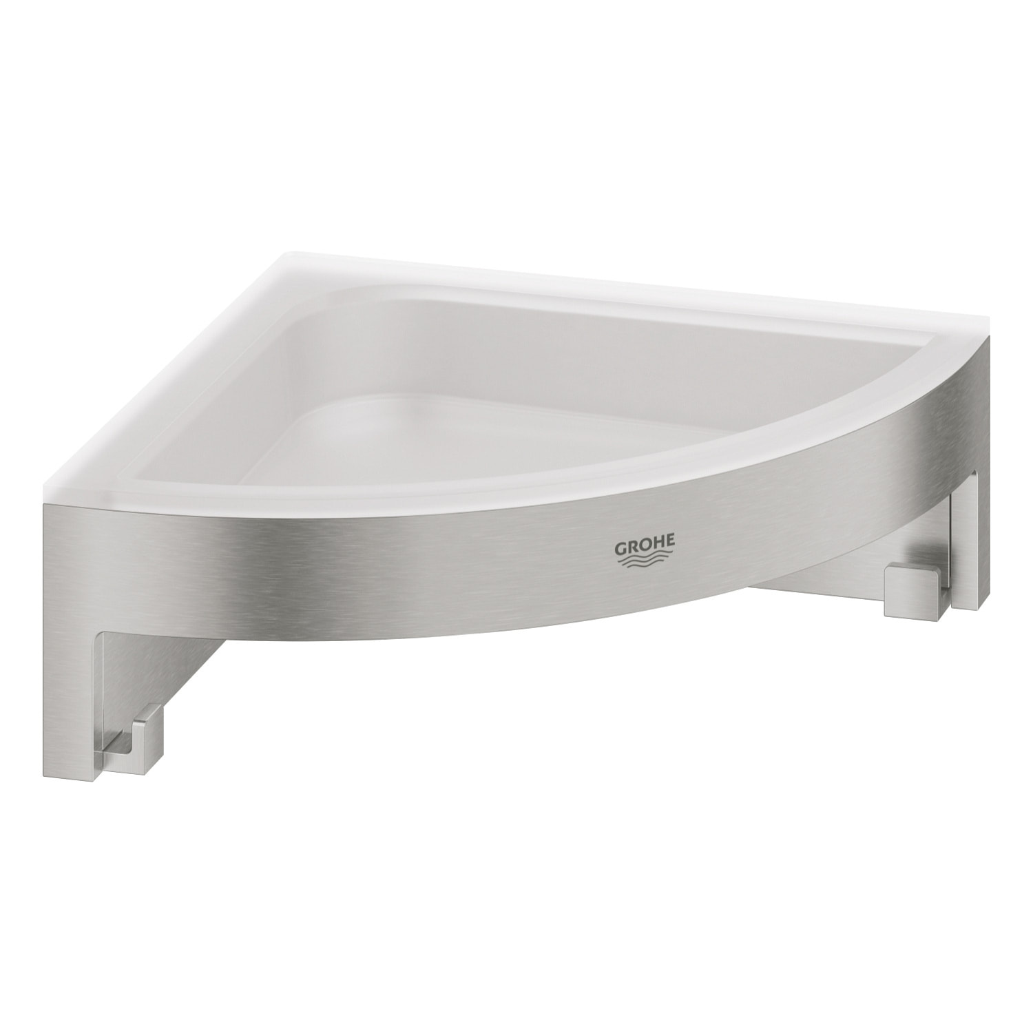 GROHE QuickFix - Start Cube - Tablette de douche d'angle - Finition Supersteel 41106DC0 (à visser ou à coller)