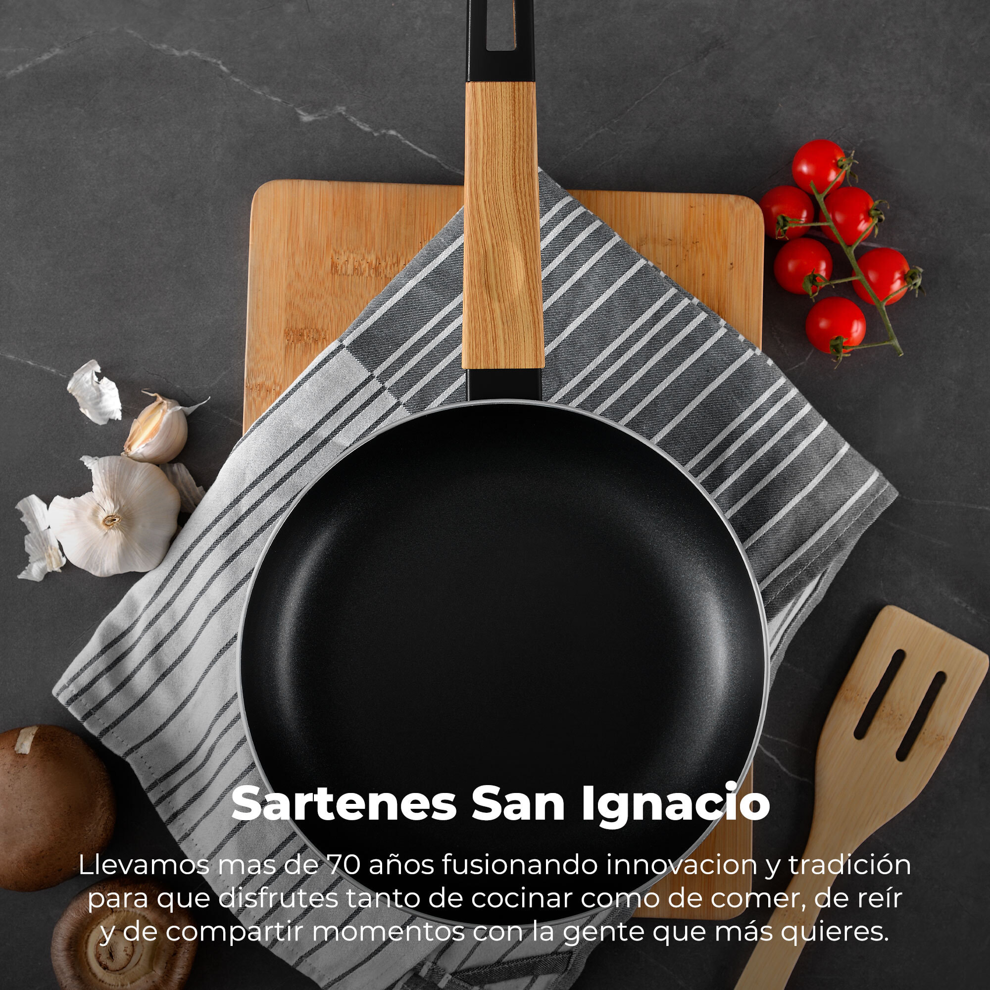 Batería de cocina 10 piezas (3 cacerolas con tapa ø16ø20ø24 + sartén ø24cm + 3 cuchillos) en aluminio prensado para inducción bergner