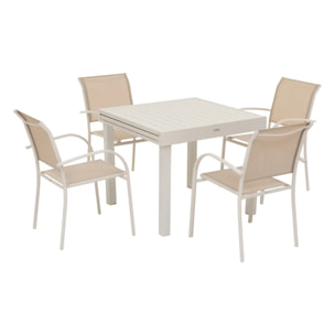 Table de jardin extensible "Piazza" argile 8 places en aluminium traité en epoxy