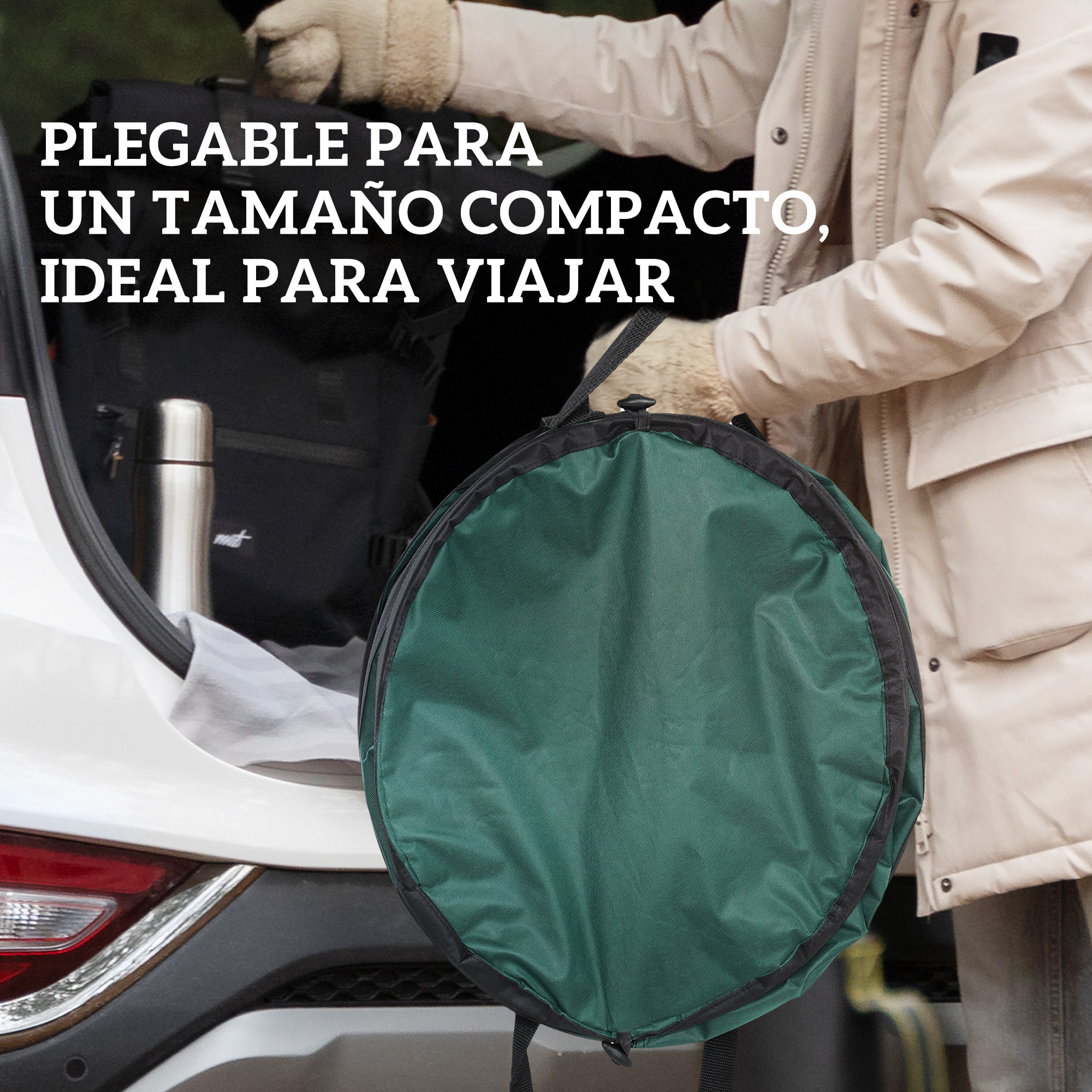 Set de 4 Bolsas de Basura de Jardín 86L Bolsas para Residuos Resistentes con Asas Fijación de Botones y Diseño Pop-Up Plegables y Reutilizables