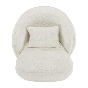 Fauteuil design bouclé blanc