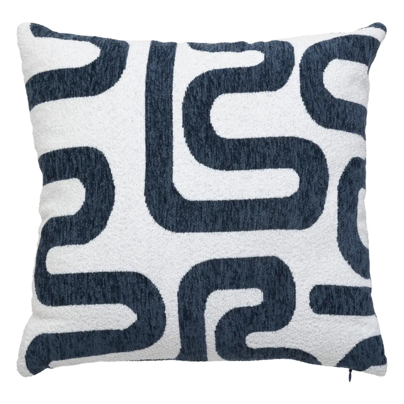 Coussin jacquard Safina bleu égéen 40x40cm