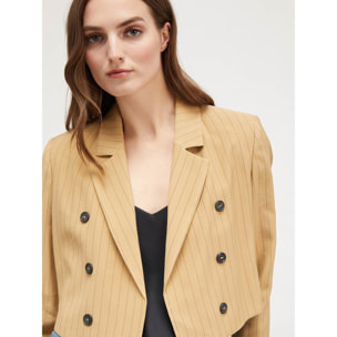 Motivi - Chaqueta spencer de rayas diplomáticas - Beige