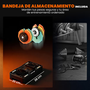 Mancuerna Ajustable Octogonal 5 en 1, Pesas y Mancuernas Ajuste Rápido de 5 a 25 kg, con Base de Almacenamiento y Mango Antideslizante, Equipo de Entrenamiento para Gimnasio en Casa