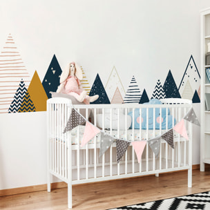 Stickers muraux enfants - Décoration chambre bébé - Autocollant Sticker mural géant enfant montagnes scandinaves VENKA