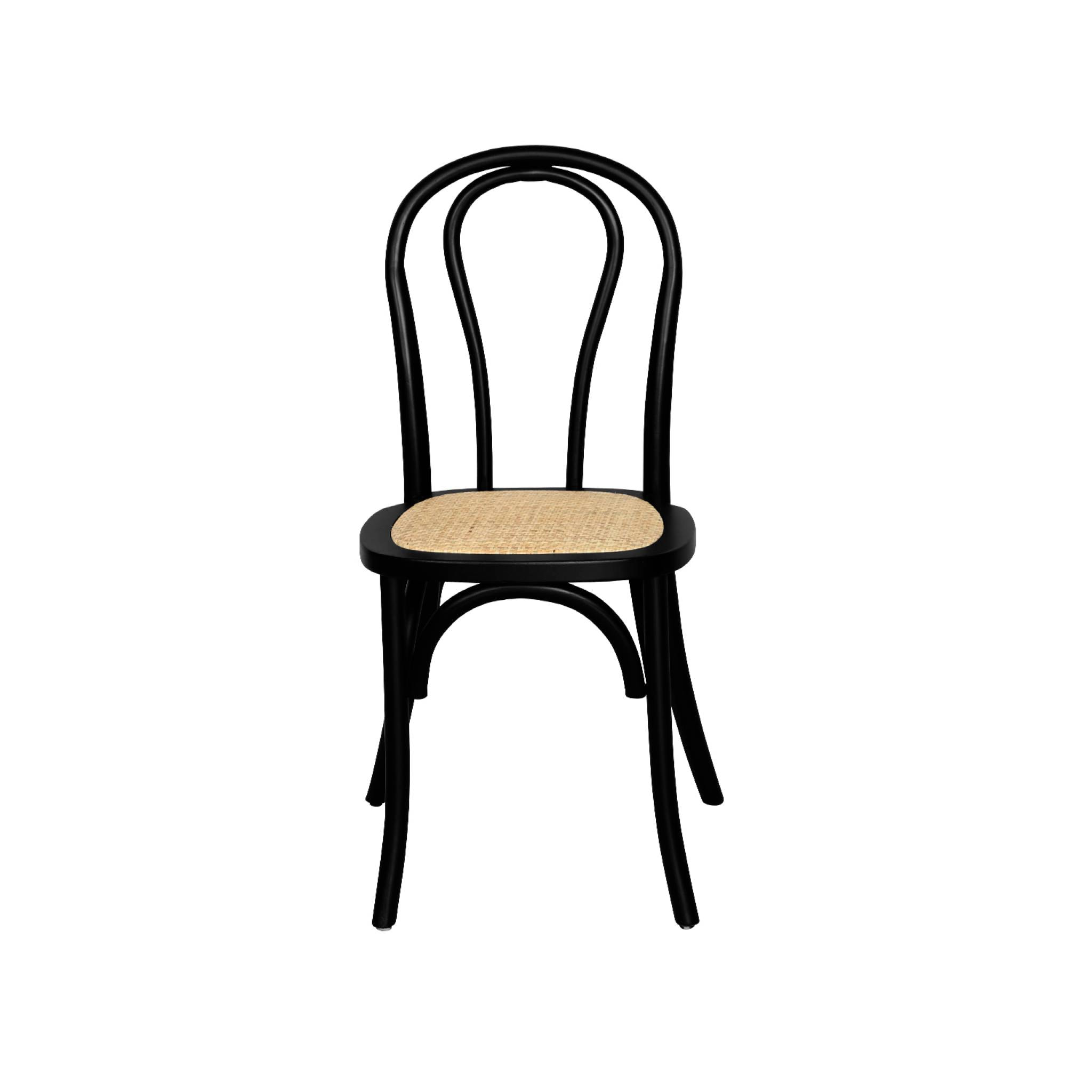 Chaise vintage bois et rotin (lot de 4) BASTILLE