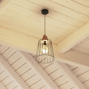 Suspension filaire "Nut" noire - métal D23 cm