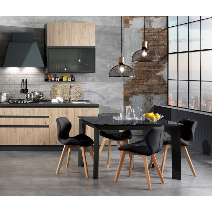 Tomasucci Lot de 2 chaises NEW KEMI-A BLACK Multicolore