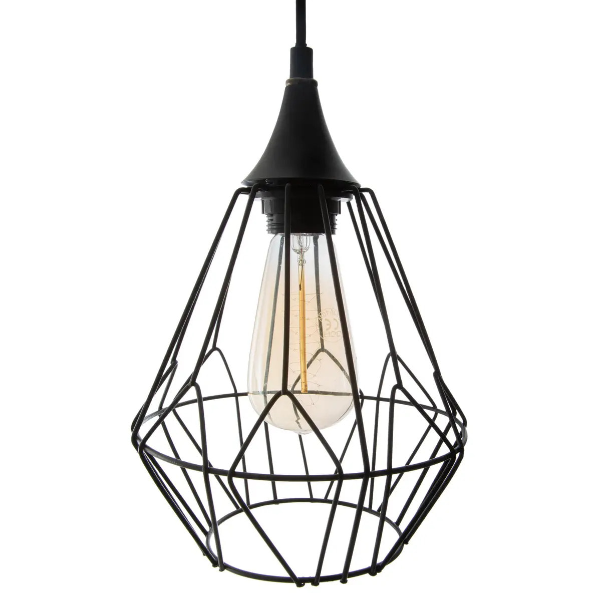 Suspension filaire "Kaore" métal noir D25cm