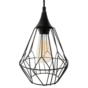 Suspension filaire "Kaore" métal noir D25cm