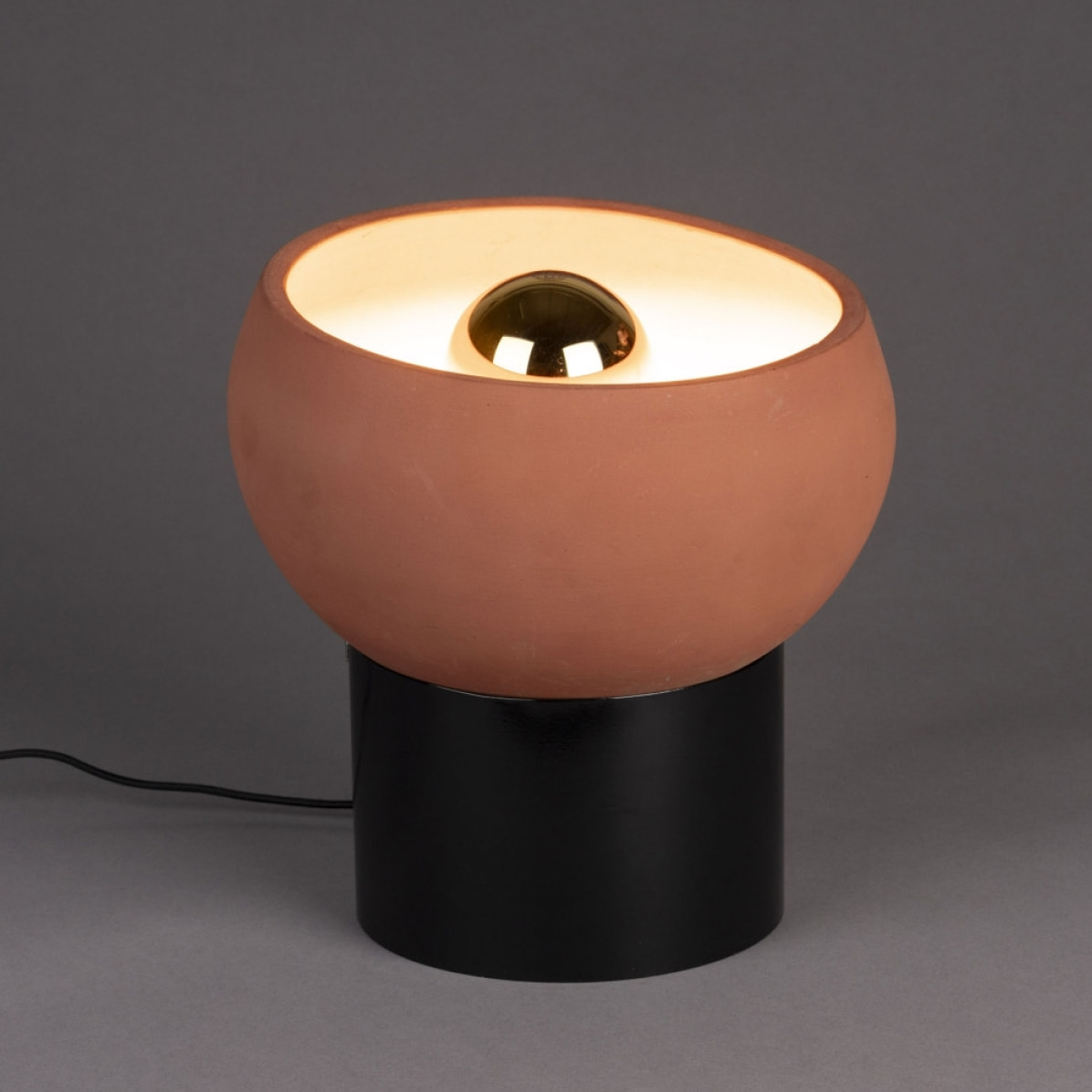 Zahra - Lampe à poser ronde en terre cuite ø29cm : Couleur - Terracotta.