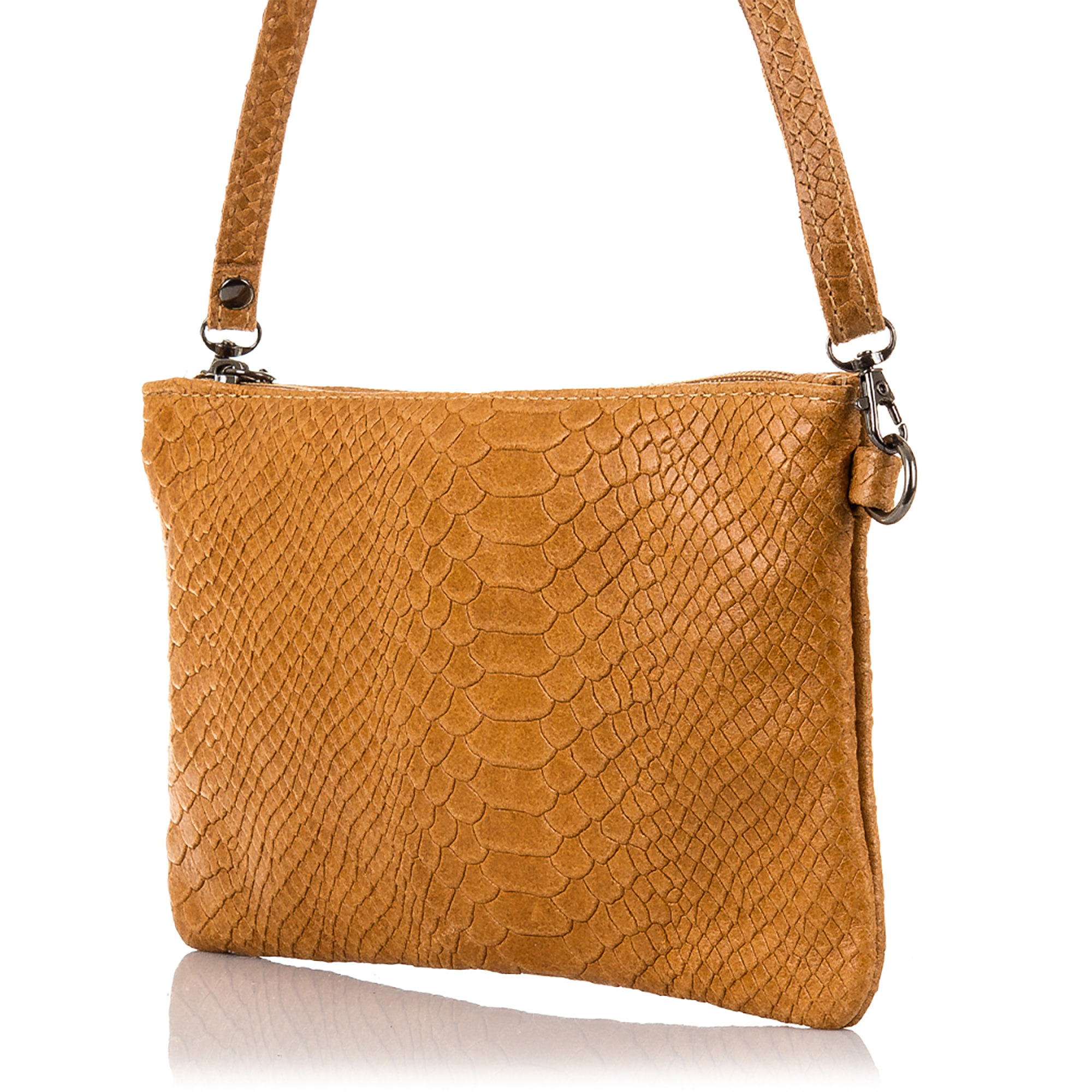 Deanna Borsa a mano Donna.Pelle autentica Camoscio Inciso Serpente
