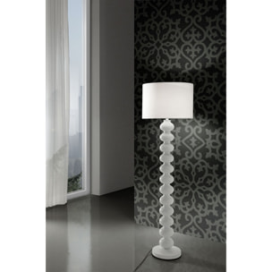 Lampadaire Tomasucci VANITY, en coton et acier, blanc, 45 × 45 × 170 cm