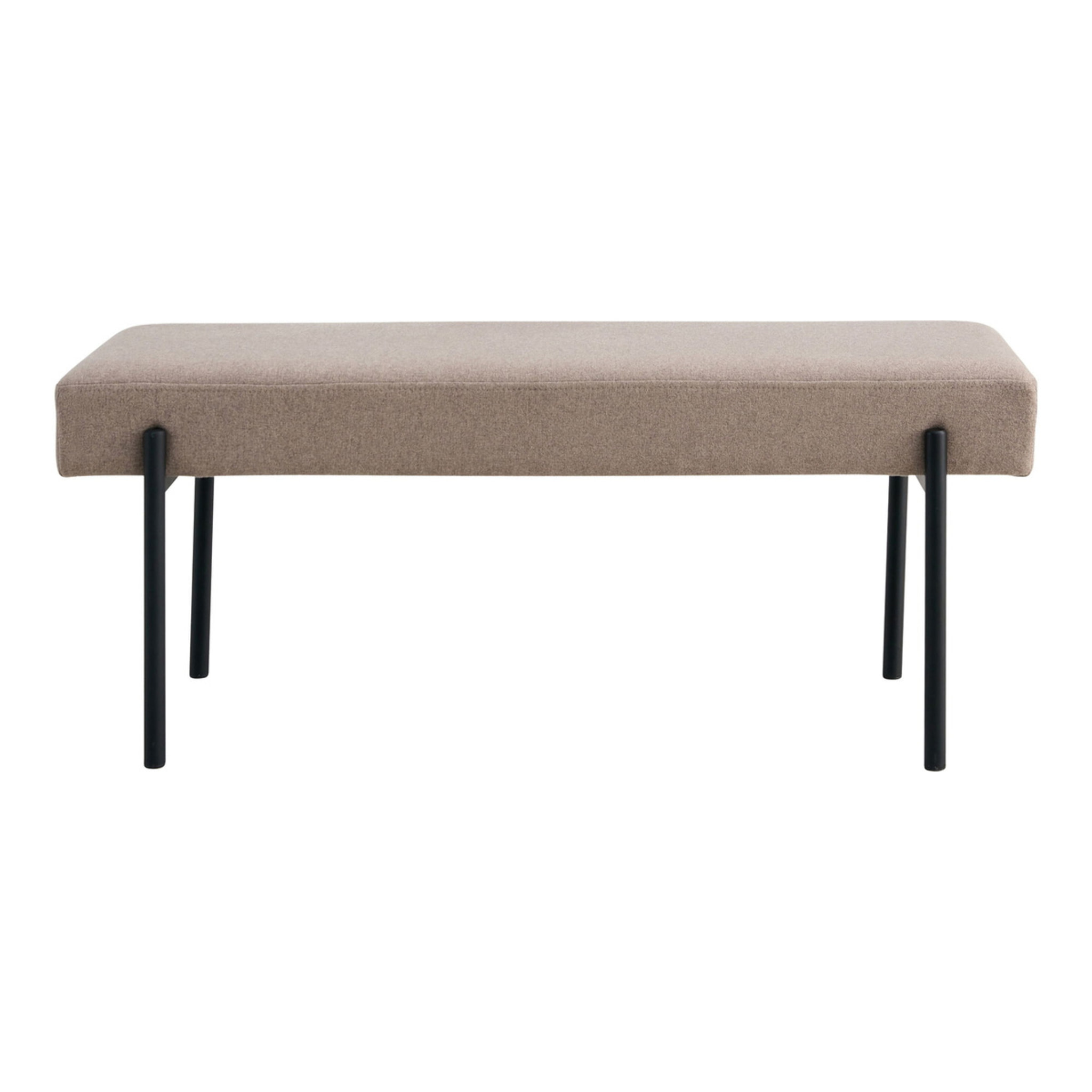 Panchetta Swindon in tessuto stone con gambe nere, 100 cm