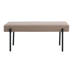 Panchetta Swindon in tessuto stone con gambe nere, 100 cm