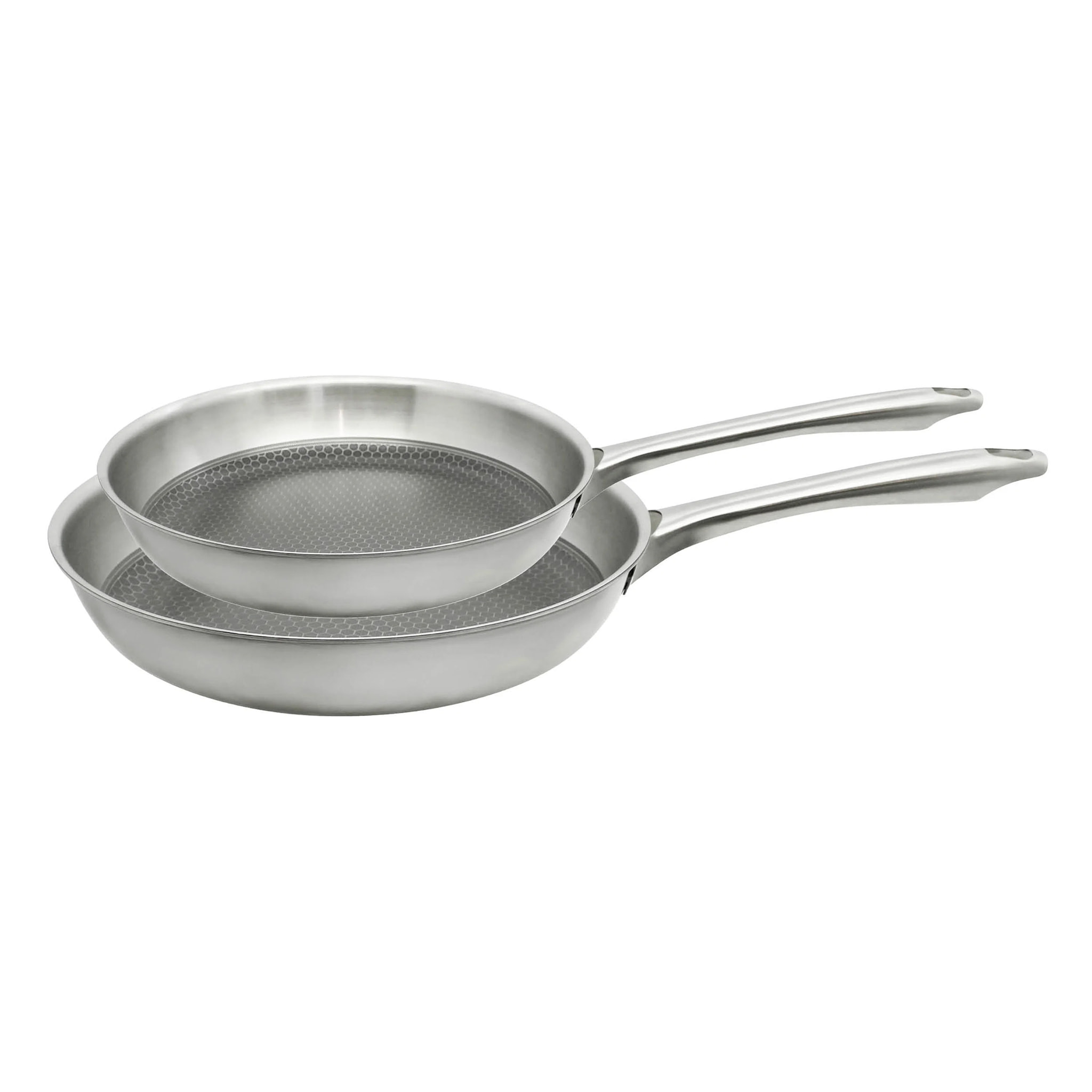 Set de 2 poêles 24 et 28 cm en acier inoxydable et revêtement sans PFAS Elo Relief Passion