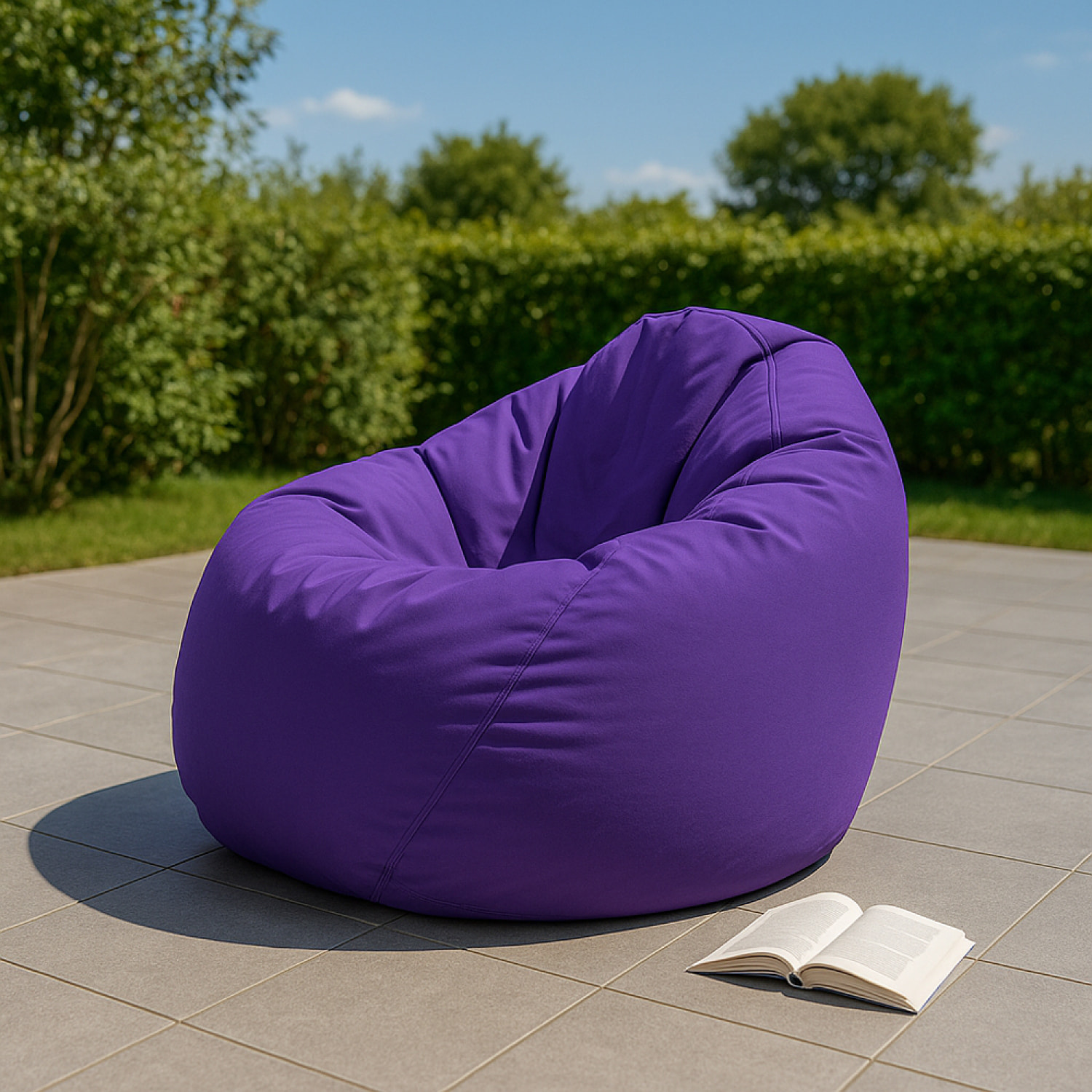 Pouf poire d'extérieur 130x115cm violet KAYAR