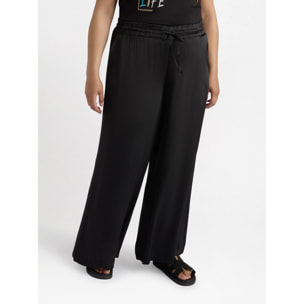 Fiorella Rubino - Pantaloni palazzo in raso - Nero