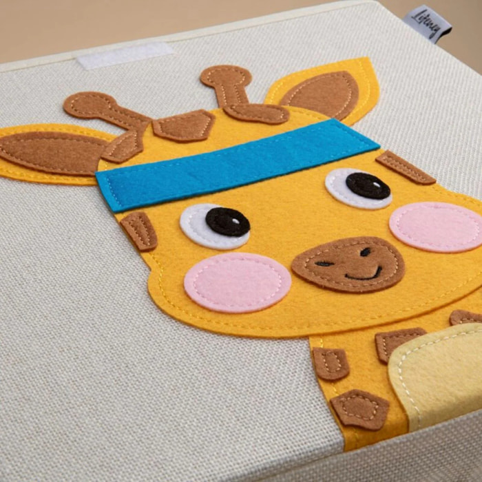 Boîte de rangement en tissu pour enfant "girafe" avec couvercle, compatible Ikea Kallax Lifeney