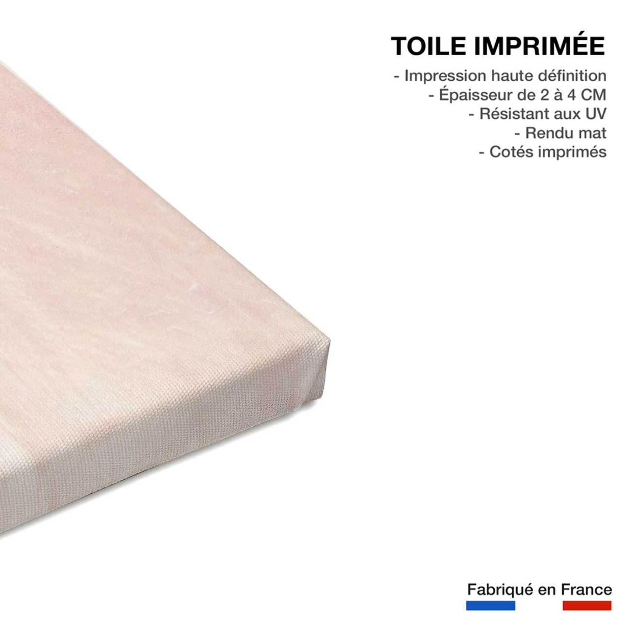 Tableau paysage mer plage de sable rose  Toile imprimée