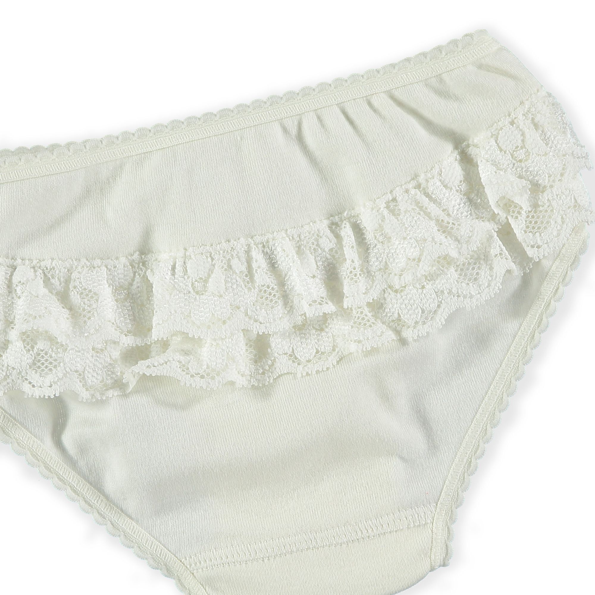 Braguita Niña Volantes Puntilla Beige Talla 10