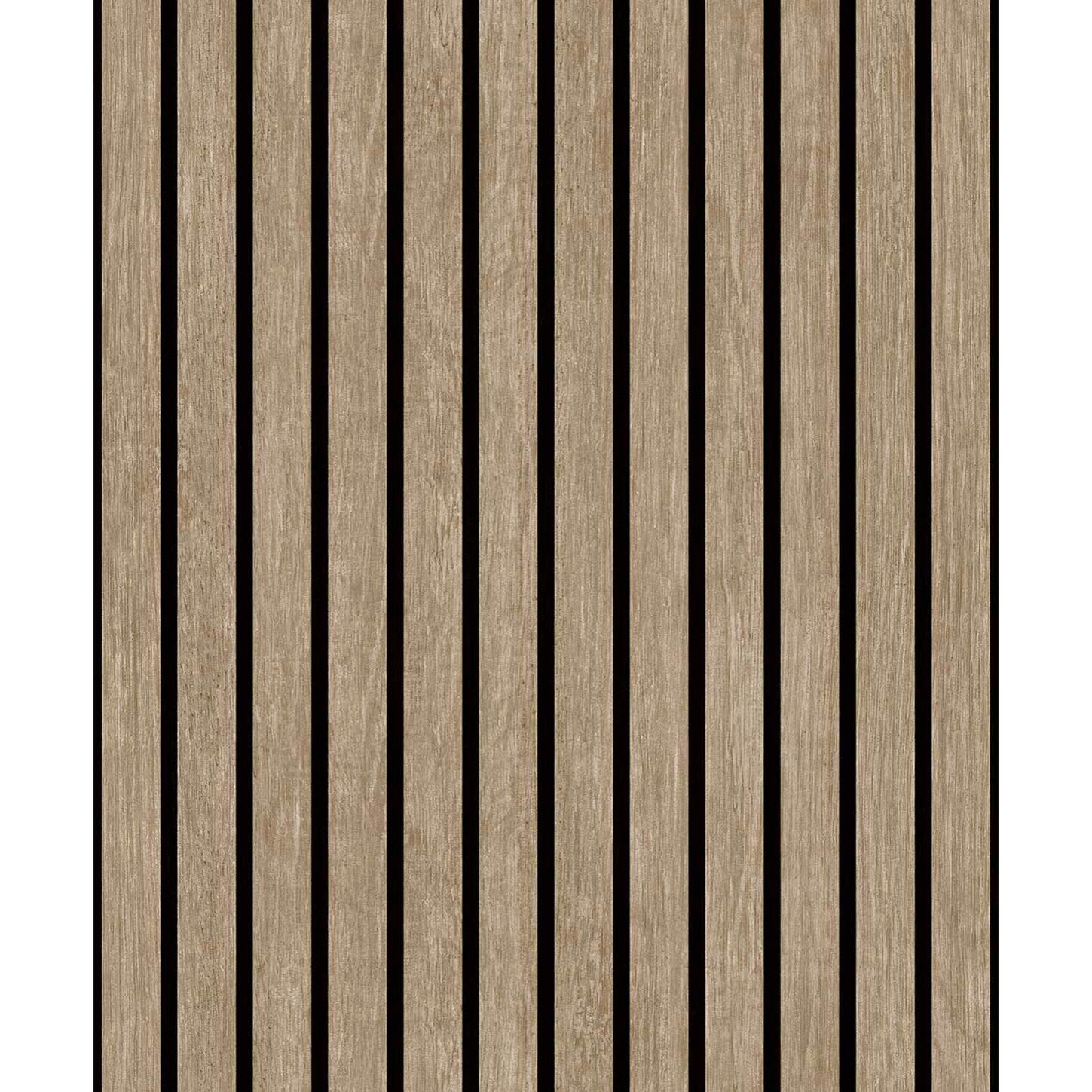 Papier peint bois et rayures noires verticales