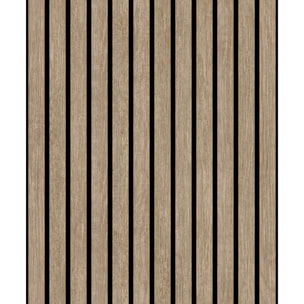 Papier peint bois et rayures noires verticales