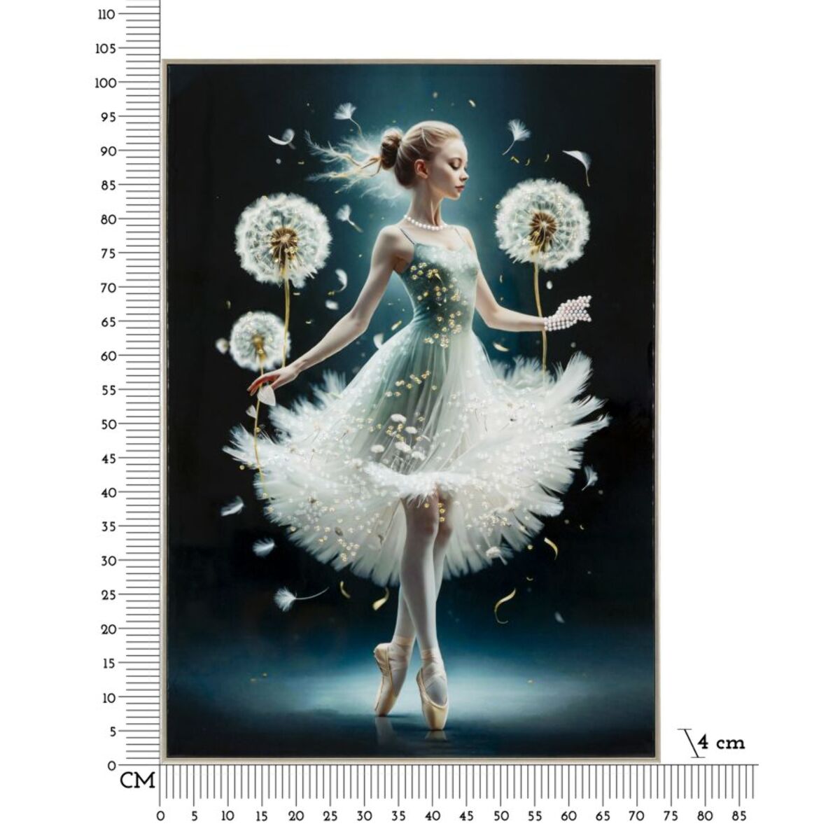 DIPINTO SU TELA LACCATO DANCING C/CORNICE -A- CM 72X4X102