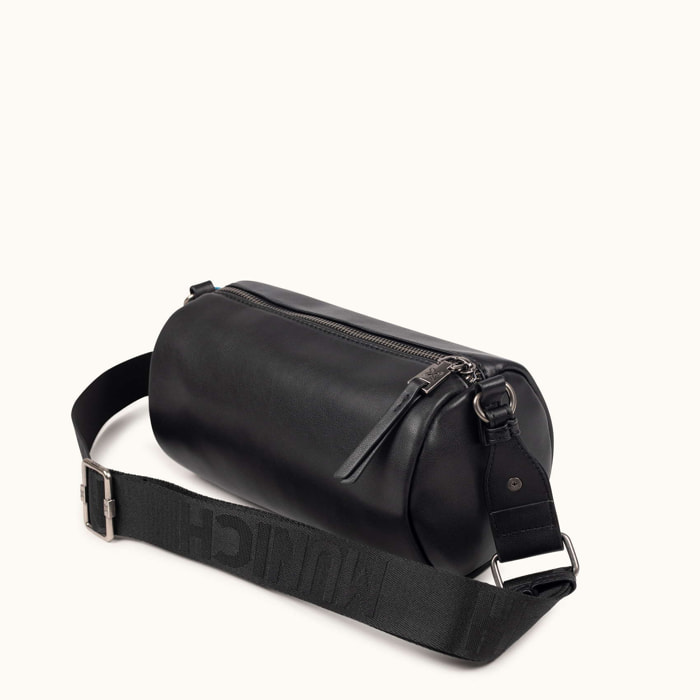 Bandolera Estilo Barrel con Charms y Asa en Cuerda CHARMS CROSSBODY BARREL BLACK