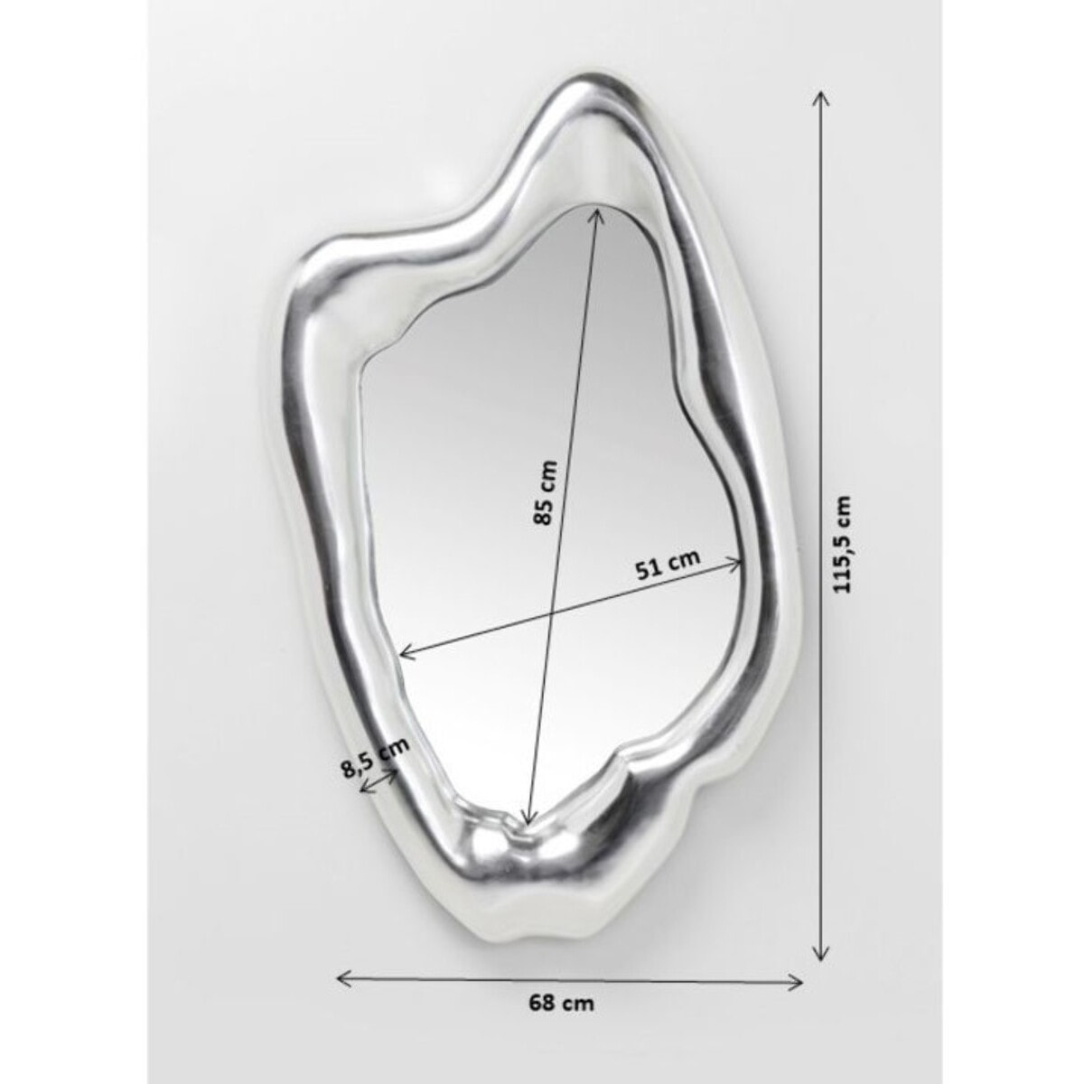 Miroir Hologram argenté Kare Design