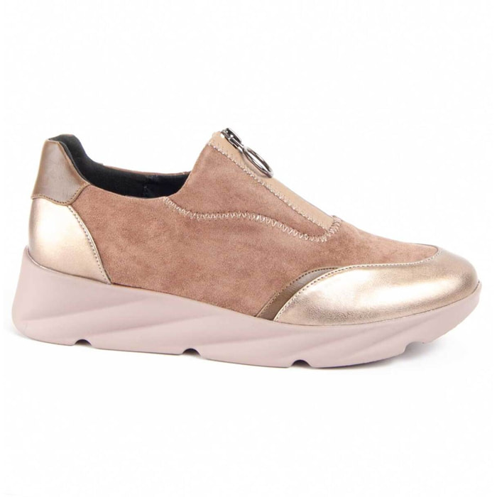 Zapato De Cuña - Beige - Altura: 4 Cm