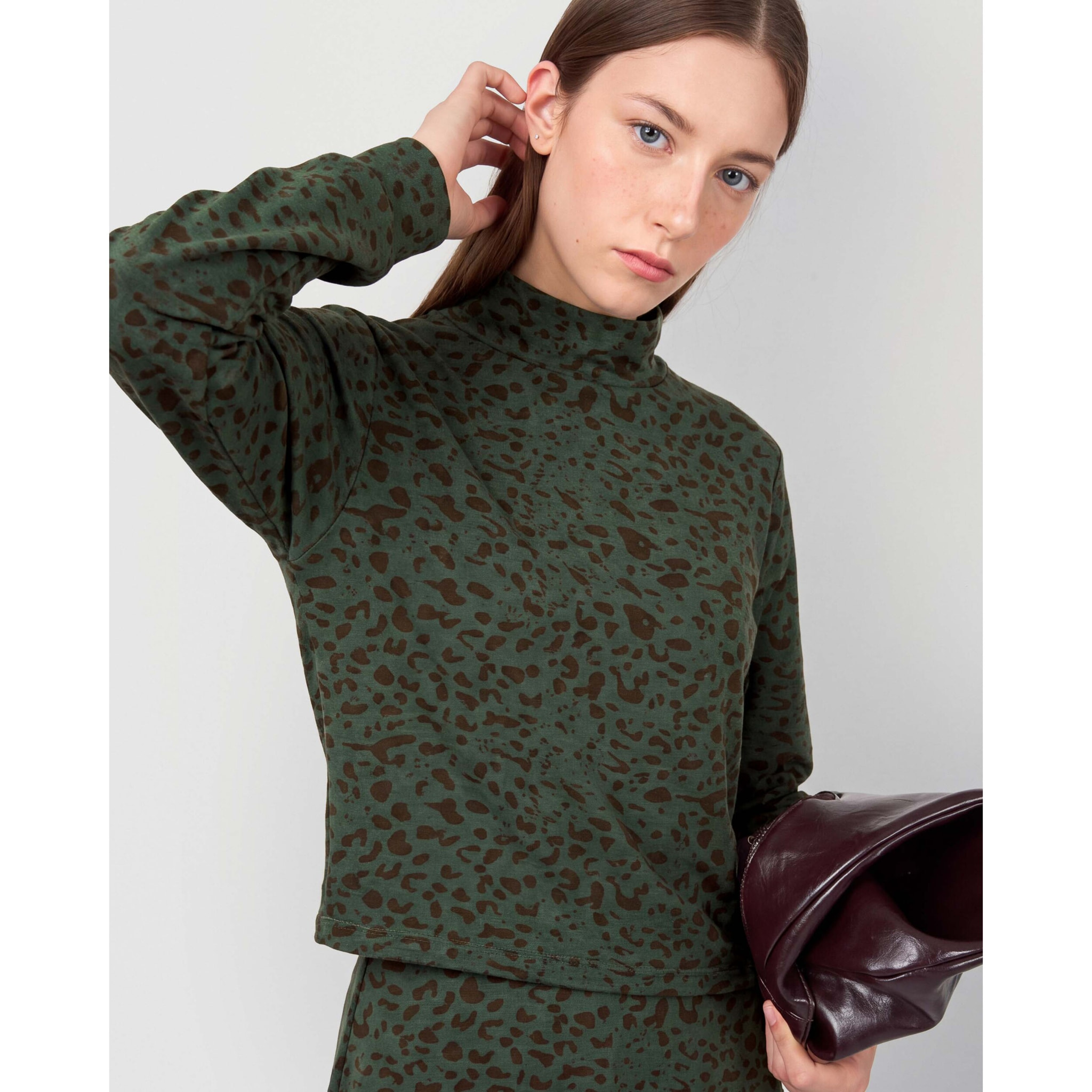 Top drapeado soft velia verde
