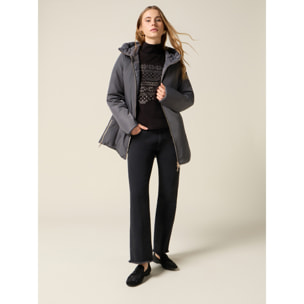 Oltre - Plumífero midi con capucha - Gris