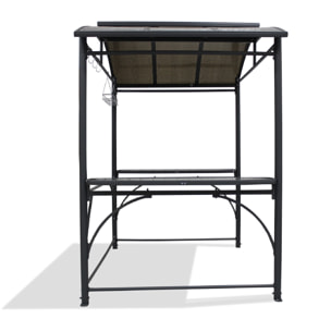 ABRI-BARBECUE - Abri de jardin en aluminium et polycarbonate gris anthracite