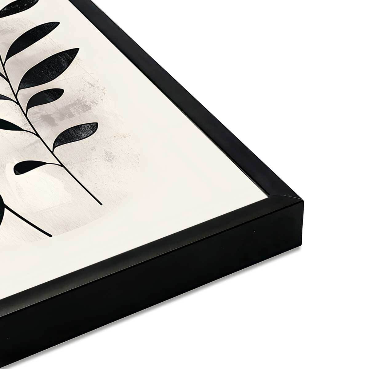 Affiche encadrée composition végétale moderne Affiche + cadre en métal - Noir