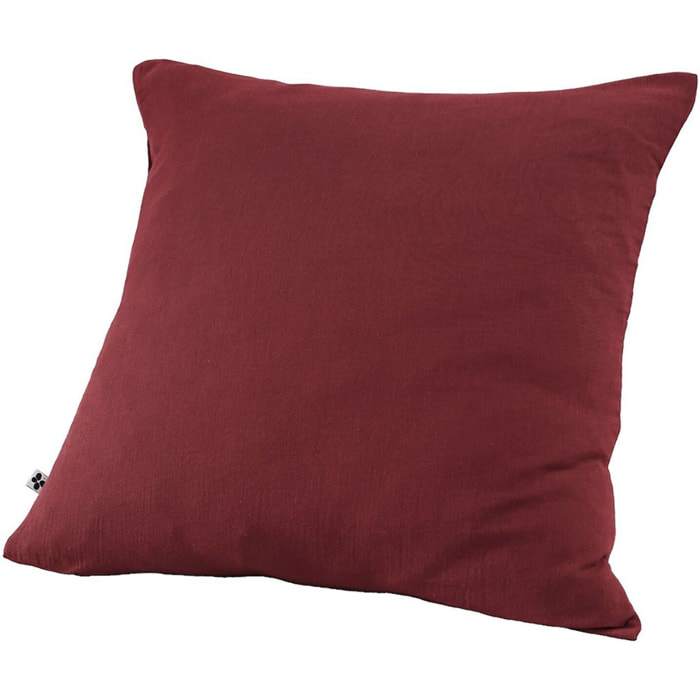 Taie D'oreiller 100 % gaze De Coton Lie De Vin