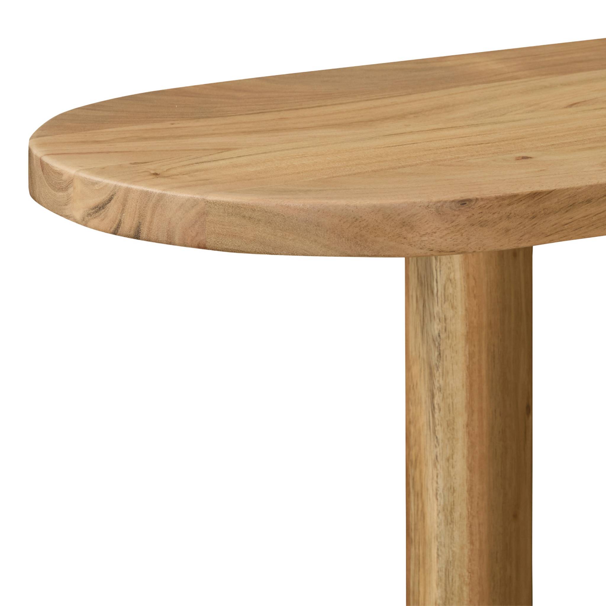 Console ovale bois d'acacia 2 niveaux SANA