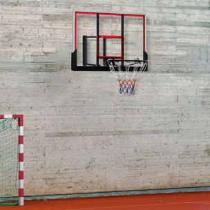 Panier de basket-ball mural avec ressort - panneau de basket à accrocher - visserie incluse - acier PC rouge noir