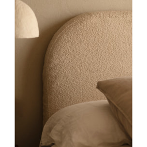 Housse pour tête de lit en bouclé beige en différentes tailles