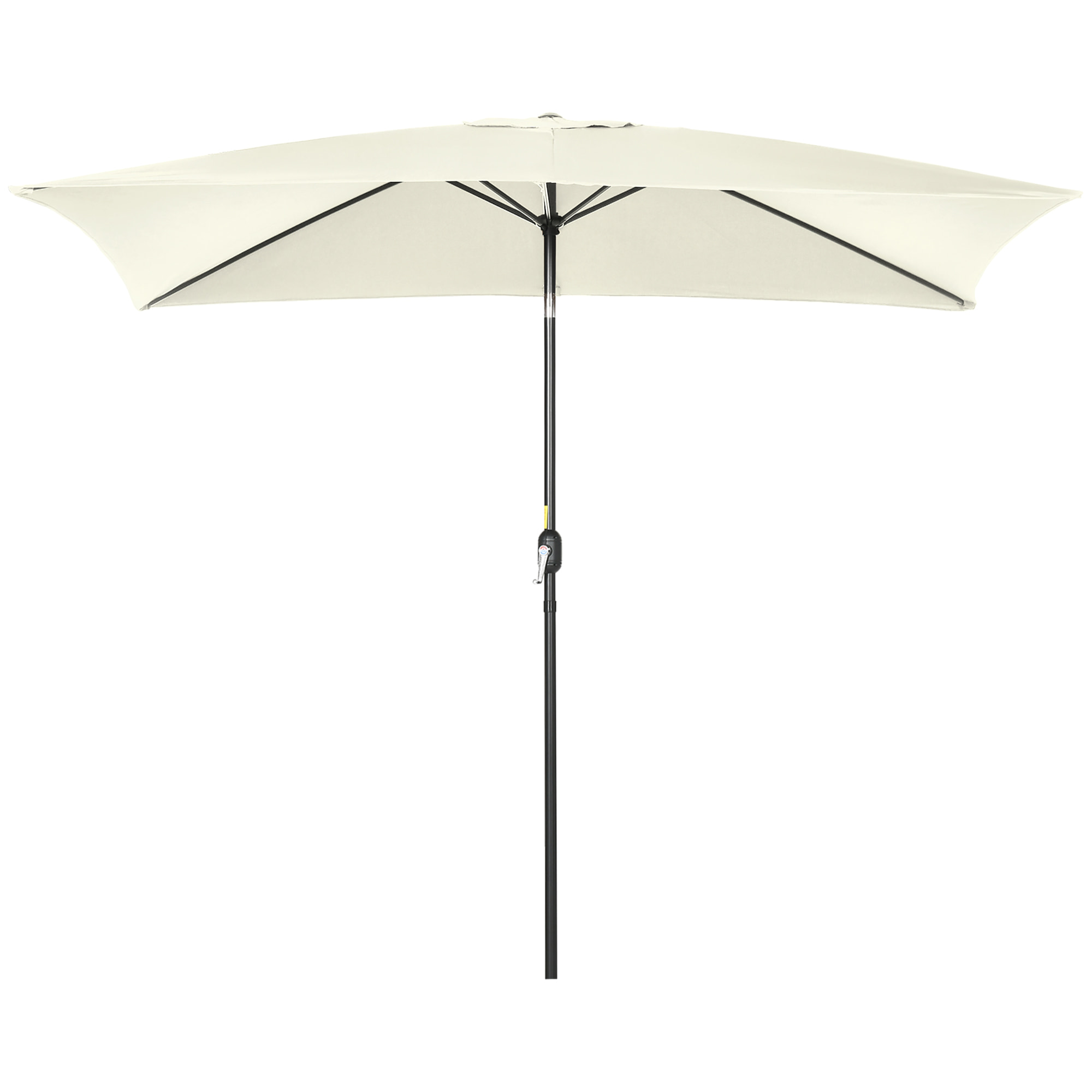 Sombrilla de Terraza Exterior 195x295 cm Parasol de Terraza Exterior con Ángulo Ajustable Mástil de Aluminio y Anti-UV Sombrilla para Jardín Patio Crema