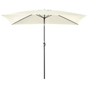 Sombrilla de Terraza Exterior 195x295 cm Parasol de Terraza Exterior con Ángulo Ajustable Mástil de Aluminio y Anti-UV Sombrilla para Jardín Patio Crema