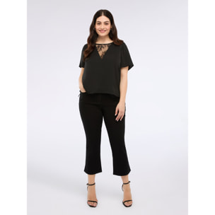Fiorella Rubino - Jeans kick flare lavaggio dark - Nero