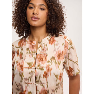 Fiorella Rubino - Blusa con estampado en raso de viscosa - Beige