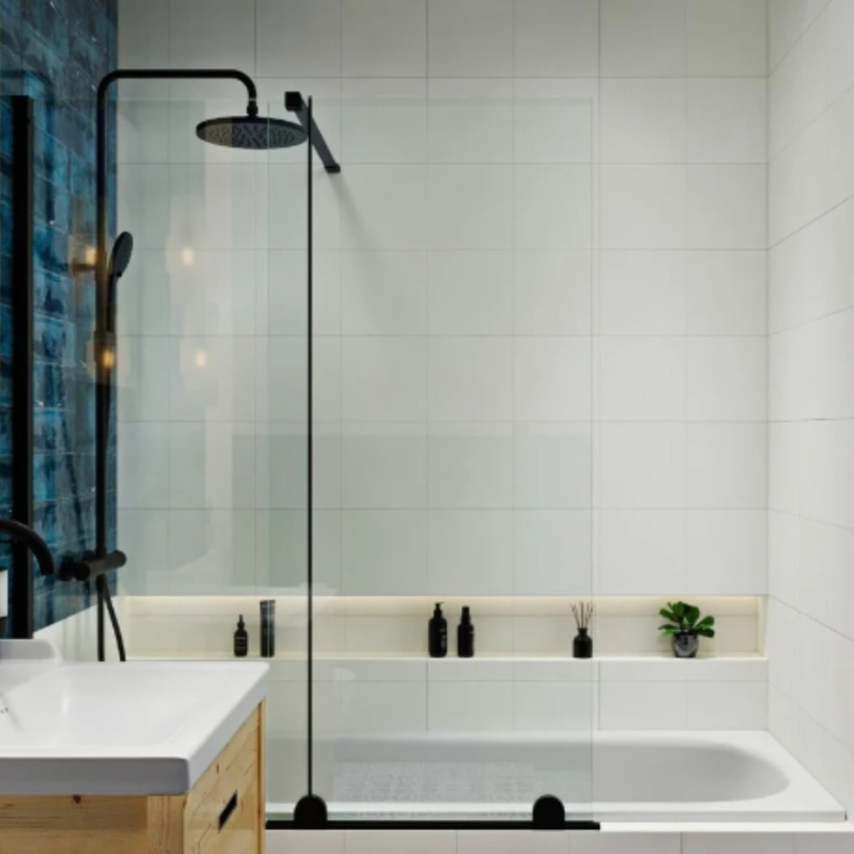 Walk-In Xmotion Pare baignoire 150x117,5 cm, noir (SATWIXMVZ150C)