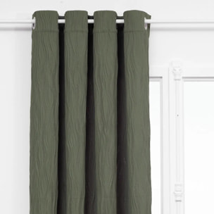 Rideau plissé "Maely" vert kaki 135x260cm