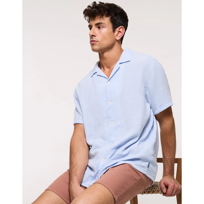 Camisa Manga Corta Azul Celeste - Bambino