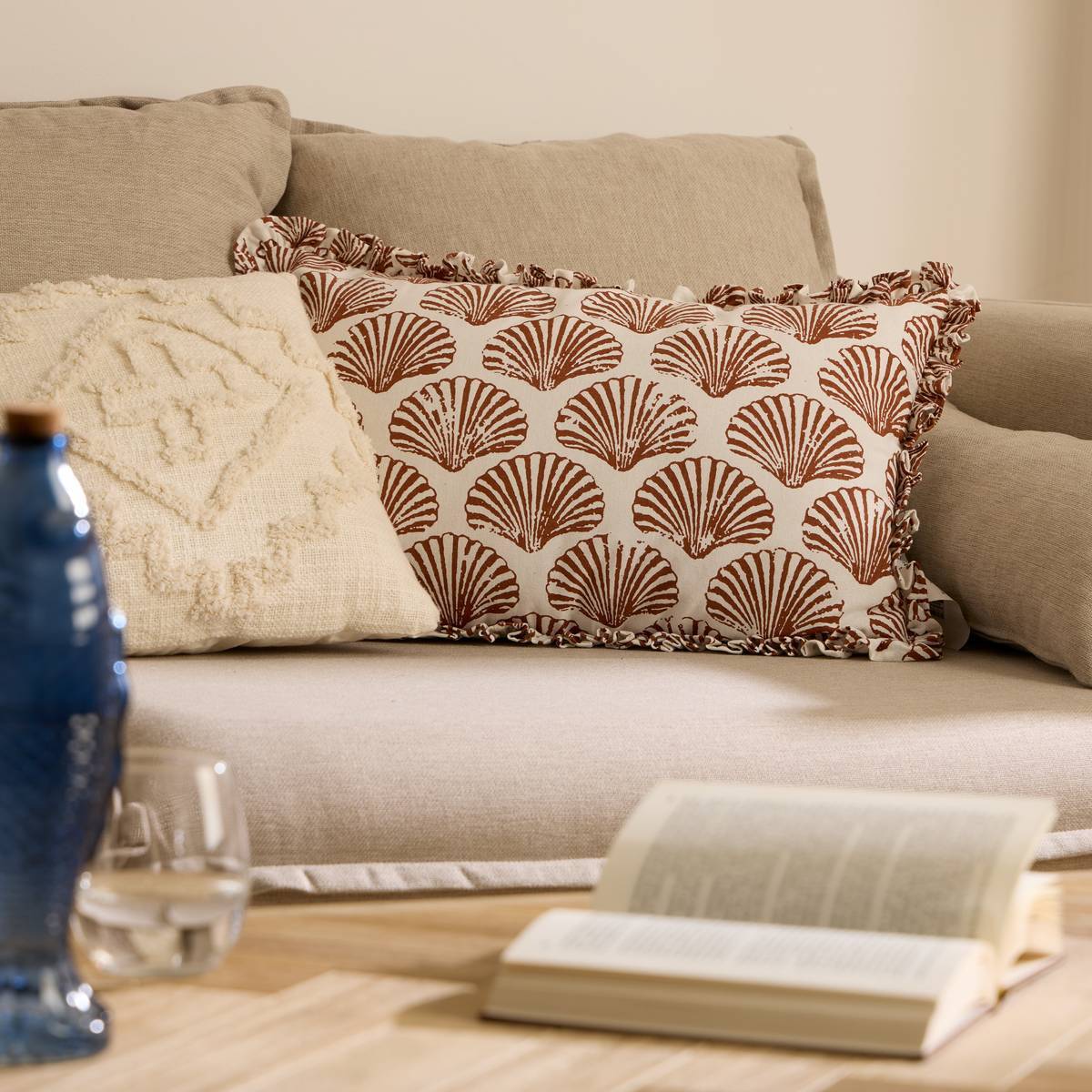 Coussin Oceania 38x58cm terracotta