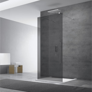Paroi de douche à l'italienne 97x200cm Walk-in, verre fumé (SIKOWI100KS)